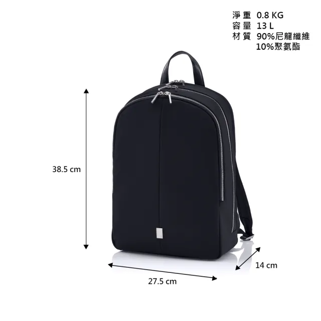 【Samsonite 新秀麗】UP-LINE 時尚優雅輕量尼龍女性筆電後背包14.1吋(多色可選)