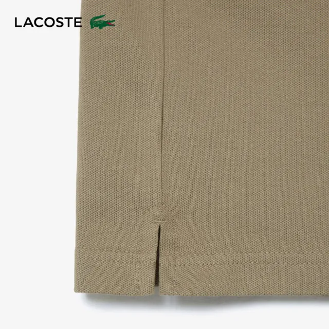 【LACOSTE】男裝-經典修身長袖Polo衫(卡其色)