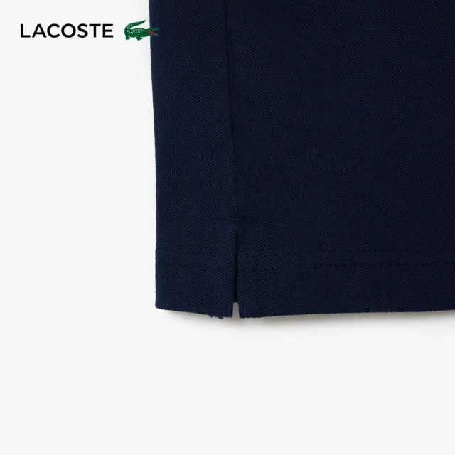 【LACOSTE】男裝-經典修身短袖Polo衫(深藍色)