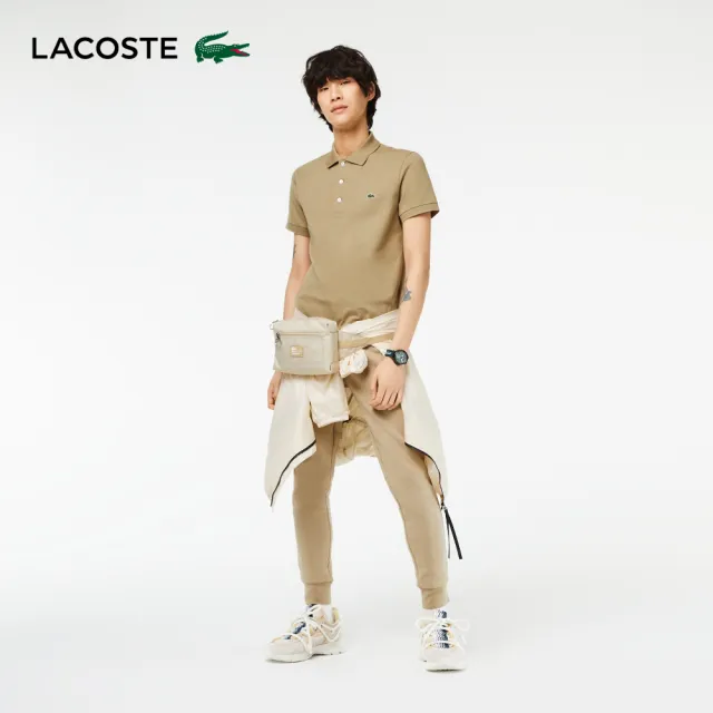 【LACOSTE】男裝-經典修身短袖Polo衫(卡其色)