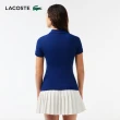 【LACOSTE】母親節首選女裝-修身款V領彈性短袖Polo衫(藍色)