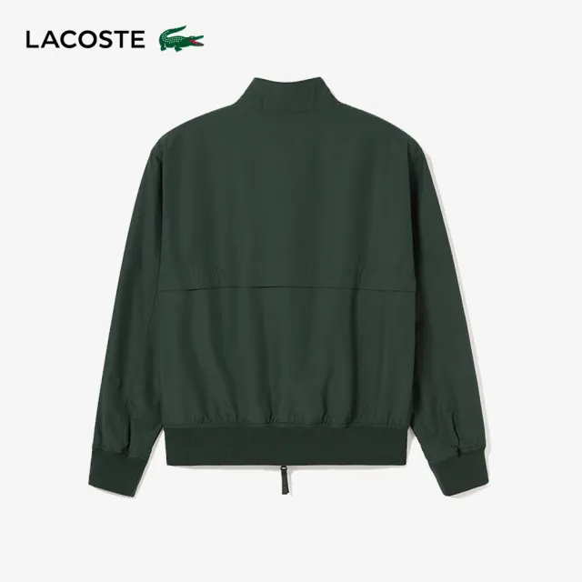 【LACOSTE】男裝-簡約素色大口袋拉鍊夾克(綠色)