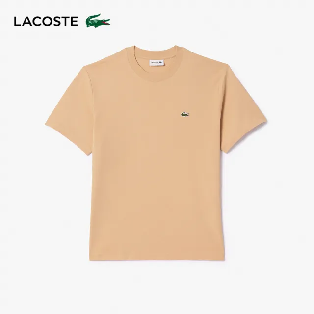 【LACOSTE】男裝-經典版型logo棉質短袖T恤(卡其色)