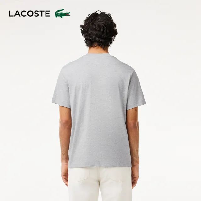 【LACOSTE】男裝-經典版型logo棉質短袖T恤(花紗灰)