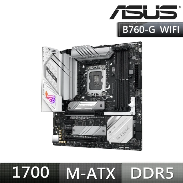 ASUS 華碩ASUS 華碩 ROG STRIX B760-G GAMING WIFI 主機板+華碩 DUAL-RTX4060TI-O8G-WHITE 顯示卡(組合4-5)