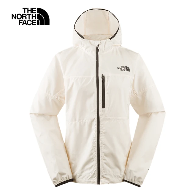 The North Face 北面女款米色防風防潑水舒適透氣可打包式連帽外套｜83TWQLI