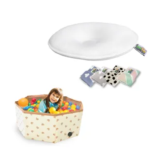 【mimos】3D嬰兒枕S號-球池三件組(西班牙第一/透氣枕/嬰幼兒枕頭/防蟎枕頭/新生兒/彌月禮)