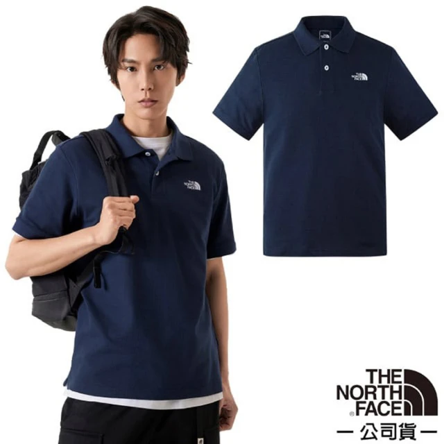 The North Face 男 吸濕透氣棉質混紡短袖POLO衫_亞洲版型/休閒衫(87UX-8K2 高峰藍 N)