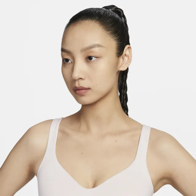 【NIKE 耐吉】運動內衣 女款 中度支撐 AS W NK DF ALATE BRA TANK 米白 FN0544-104