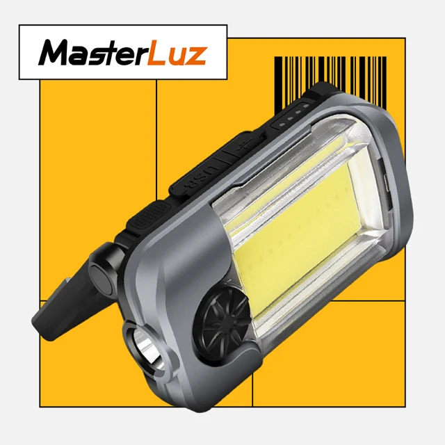 MasterLuz G47 USB充電COB雙光源工作燈(可磁吸 無段調光 180度可調支撐架)