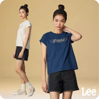 【Lee 官方旗艦】女裝 短袖T恤 / PROUD刺繡 共2色 季節性版型(LB402036173 / LB402036179)