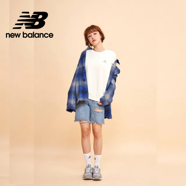 【NEW BALANCE】NB SDS圓領英文標語大學T/長袖上衣_AWT33317CIC_女性_奶油杏(亞版 版型正常)