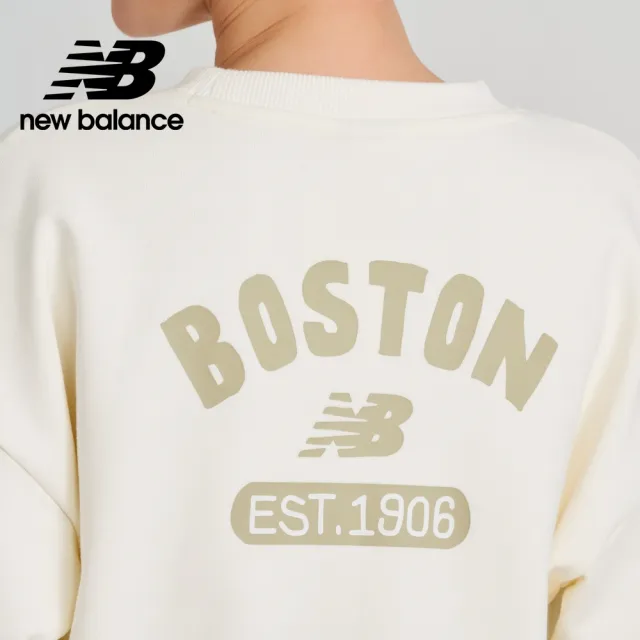 【NEW BALANCE】NB SDS圓領英文標語大學T/長袖上衣_AWT33317CIC_女性_奶油杏(亞版 版型正常)