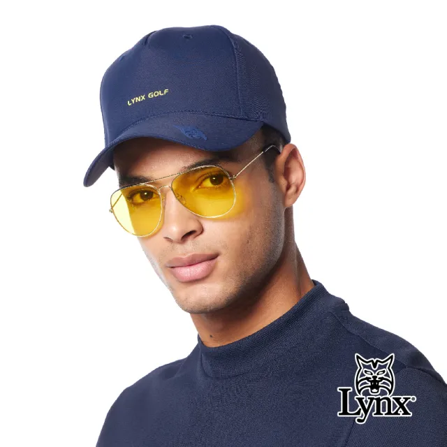 【Lynx Golf】彈性舒適抗UV機能Lynx字樣山貓膠標LOGO可調節式球帽(三色)