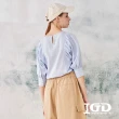 【IGD 英格麗】速達-網路獨賣款-抽細褶澎袖上衣(藍色)