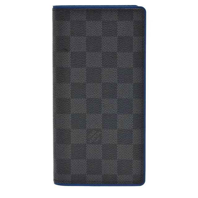 【Louis Vuitton 路易威登】N63266 BRAZZA經典Damier棋盤格摺疊長夾(藍色-展示品)