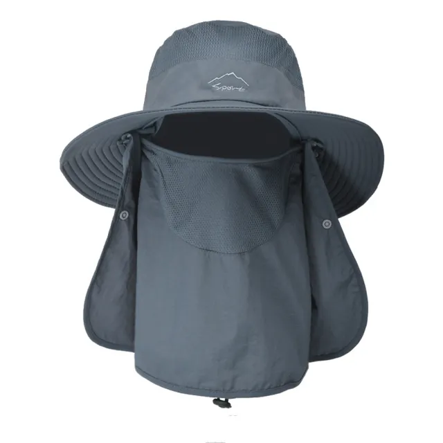 【The Rare】大簷遮陽帽面罩一體披肩帽 輕薄速乾可拆卸漁夫帽 防曬遮陽帽 登山帽 釣魚帽