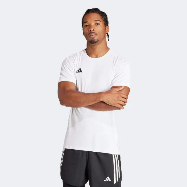 【adidas 愛迪達】Adizero E Tee 男 短袖 上衣 亞洲版 運動 慢跑 訓練 修身 吸濕排汗 白(IN1157)