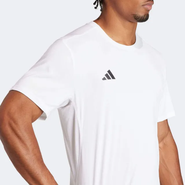 【adidas 愛迪達】Adizero E Tee 男 短袖 上衣 亞洲版 運動 慢跑 訓練 修身 吸濕排汗 白(IN1157)