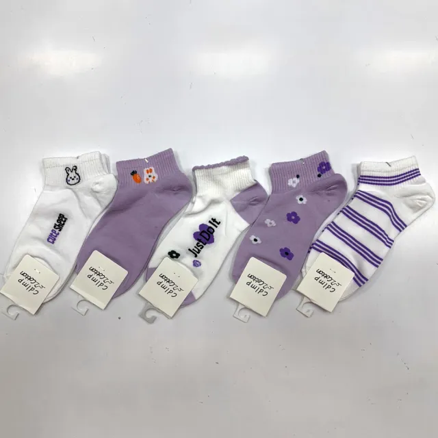 【Socks Form 襪子瘋】紫色浪漫日系棉質短襪/踝襪/棉襪/船型襪/女襪(5色)