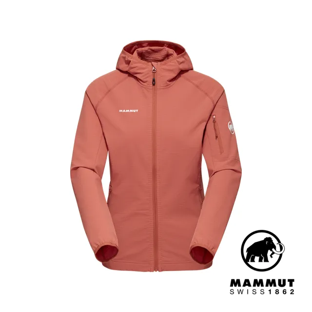 【Mammut 長毛象】Madris Light ML Hooded Jacket Women 防風刷毛連帽外套 磚紅 女款 #1014-03851
