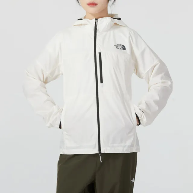 【The North Face】外套 女款 運動連帽外套 W HIGHER RUN WIND JACKET 白 NF0A83TWQLI