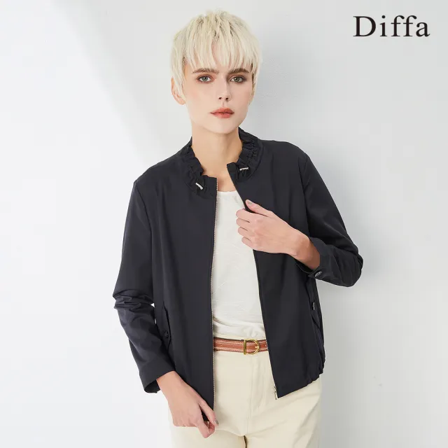 【Diffa】抗UV抽繩設計拉鍊式外套-女