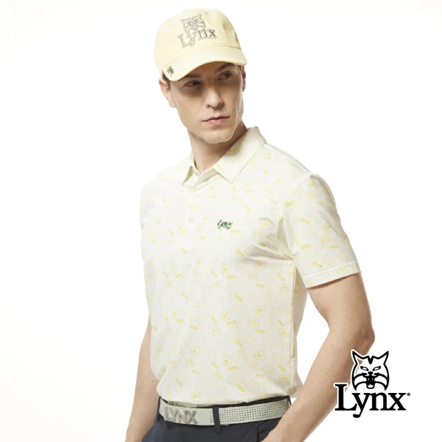 Lynx Golf 男款合身版吸溼排汗機能透氣舒適異材質剪裁