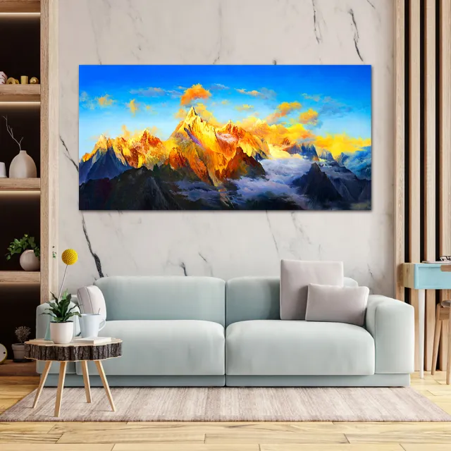 【御畫房】日照金山 國家一級畫師手繪油畫60×120cm(VF-145)