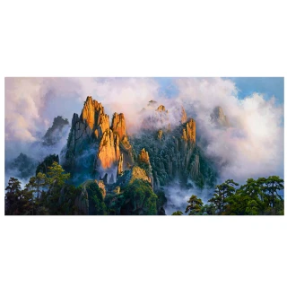 【御畫房】黃山雲海 國家一級畫師手繪油畫60×120cm(VF-144)