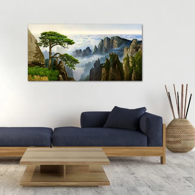 【御畫房】迎客松 國家一級畫師手繪油畫60×120cm(VF-139)