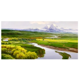 【御畫房】天山牧羊 國家一級畫師手繪油畫60×120cm(VF-126)