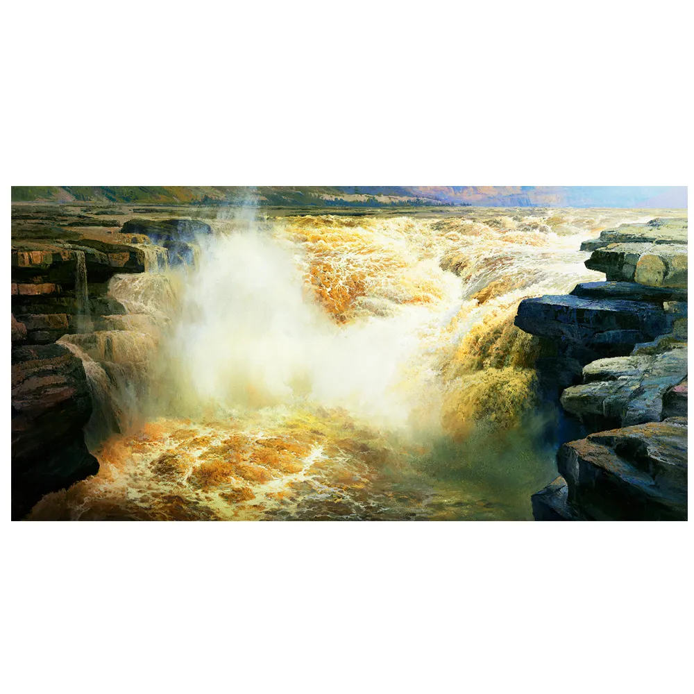 【御畫房】黃河頌 國家一級畫師手繪油畫60×120cm(VF-147)