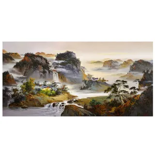 【御畫房】山青水秀 國家一級畫師手繪油畫60×120cm(VF-121)