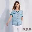 【MYVEGA 麥雪爾】經典格紋造型襯衫-淺藍(2024春夏新品)