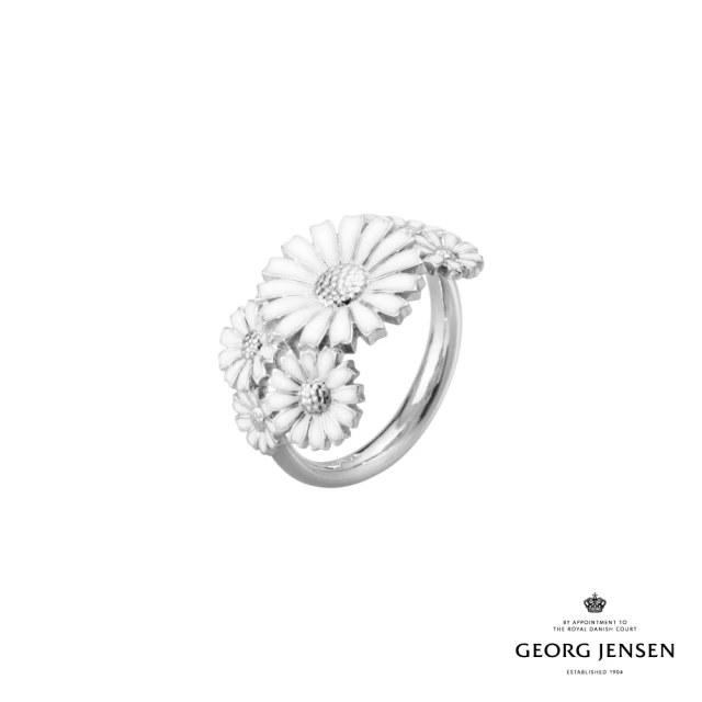 Georg Jensen 喬治傑生 DAISY 層疊戒指(純銀 白瓷琺瑯 戒指)