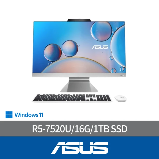 【ASUS 華碩】27型R5四核液晶觸控電腦(R5-7520U/16G/1TB SSD/W11/M3702WFAT-752WA001W)