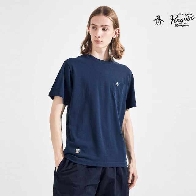 Munsingwear 企鵝牌 男女款藏青色經典logo基本款口袋圓領T-Shirt MGTP2C01