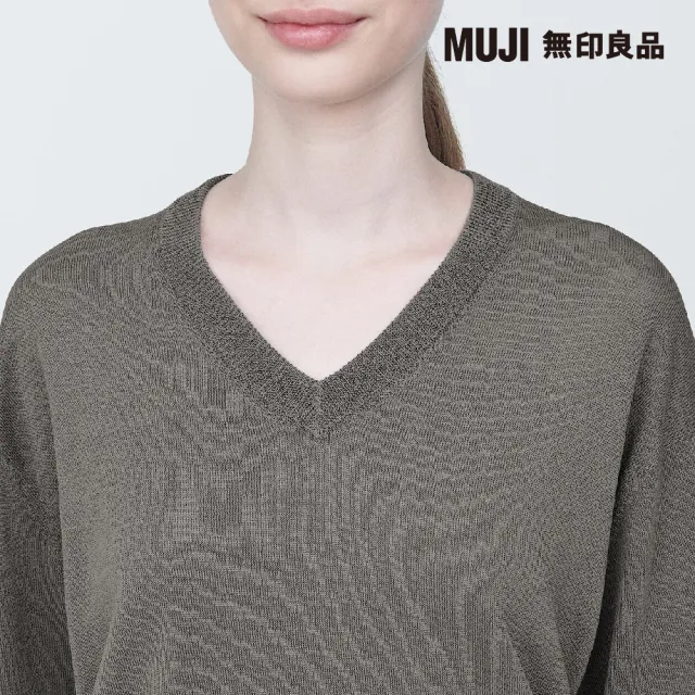 【MUJI 無印良品】女大麻混V領針織衫(共4色)