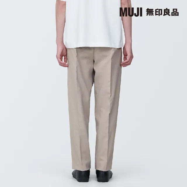 【MUJI 無印良品】男聚酯纖維不易起皺彈性打褶寬版褲(共2色)