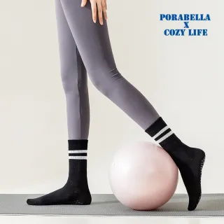 【Porabella】任選三雙 襪子 瑜珈襪 止滑中筒襪 普拉提襪 防滑襪 運動襪子 YOGA SOCKS