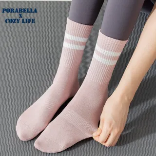 【Porabella】任選三雙 襪子 瑜珈襪 止滑中筒襪 普拉提襪 防滑襪 運動襪子 YOGA SOCKS