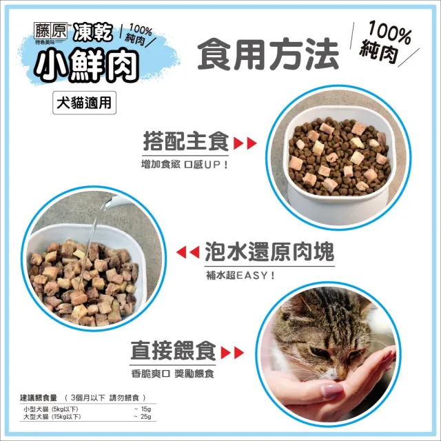 【藤原凍乾小鮮肉】犬貓用 天然原肉凍乾零食 袋裝30g(犬貓凍乾/犬貓零食/凍乾/鮮食/寵物零食/台灣製造)