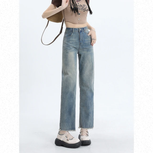 女牛仔褲小直筒