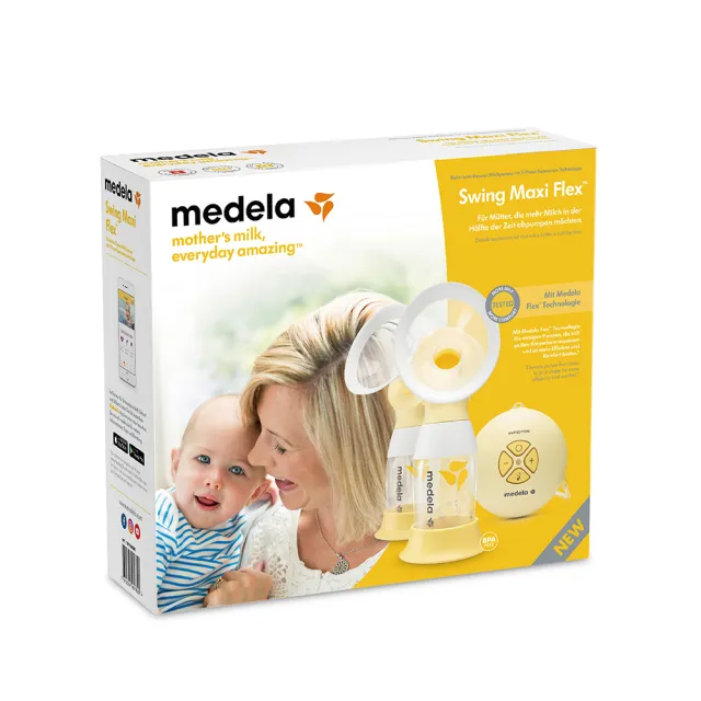 【Medela】Swing Maxi Flex 絲韻 翼 ╴舒悅版電動雙邊吸乳器(福利品)