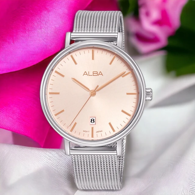 【ALBA】雅柏   禮物 簡約時尚腕錶-36mm 粉 母親節(VJ32-X342P/AG8N81X1)