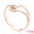 【DOLLY】0.10克拉 18K金香檳彩鑽玫瑰金鑽石戒指