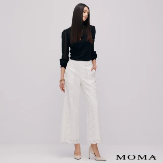 【MOMA】春形象款｜優雅雛菊蕾絲寬褲(白色)