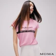 【MOMA】休閒字母落肩短袖上衣(三色)