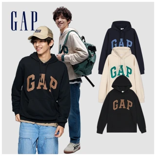 【GAP】男女同款 Logo帽T 碳素軟磨法式圈織系列-多色可選(892186)